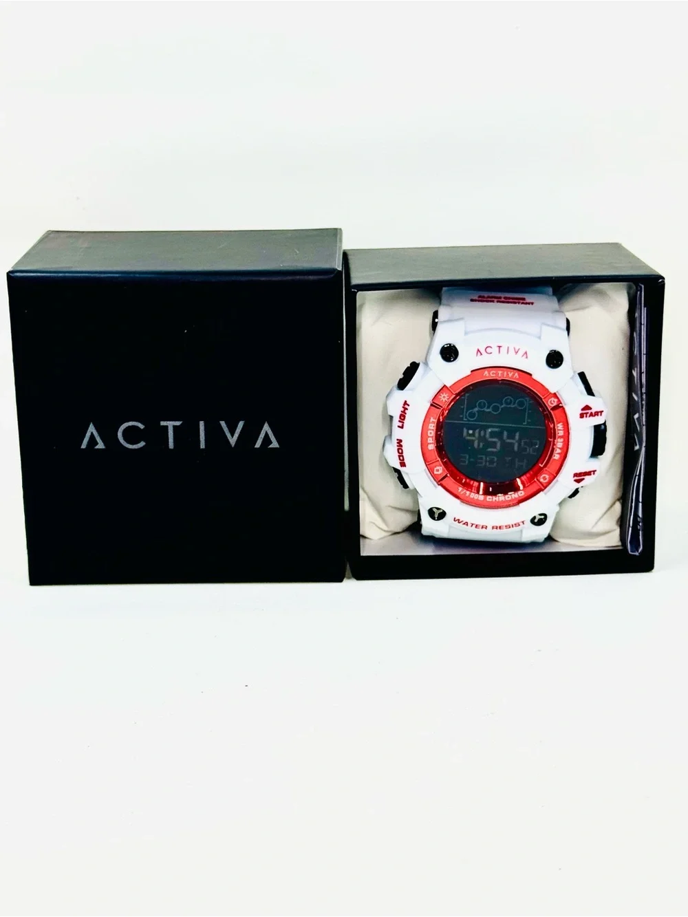 ACTIVA X Invicta White & Red Digital Sport Unisex Watch 50mm Water Resistant NWT